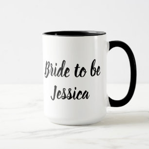 Taza Novia Elegante Letra Negra Regalos Bodas