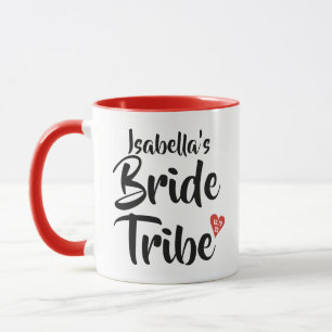 Taza Novia Tribu Fecha Roja Corazón Personalizado
