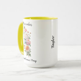 Taza Noviembre Crisantemo y peonía de las flores de nac