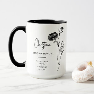 Taza Noviembre, empleada de honor Flor de crisantemo