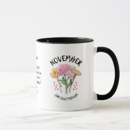 Taza NOVIEMBRE Nacimiento Mes Flor Nombre personalizado