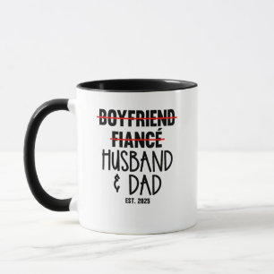 Taza Novio Prometido Esposo y Papá Est 2025 Nuevo Papá