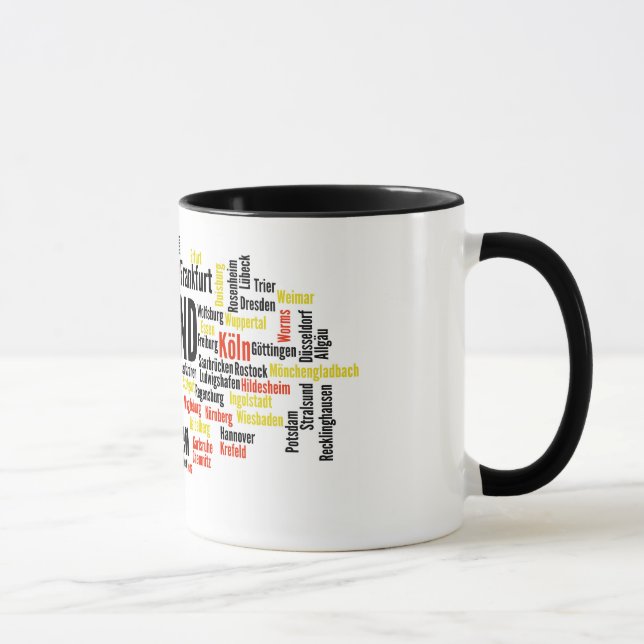 Taza Nube alemana de la palabra de las ciudades (Derecha)