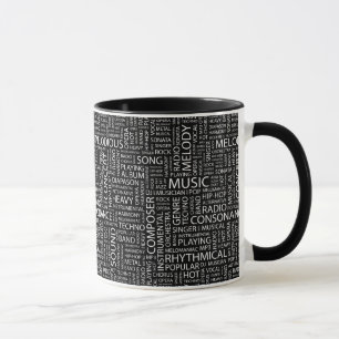 Taza Nube de la palabra del modelo de la MÚSICA