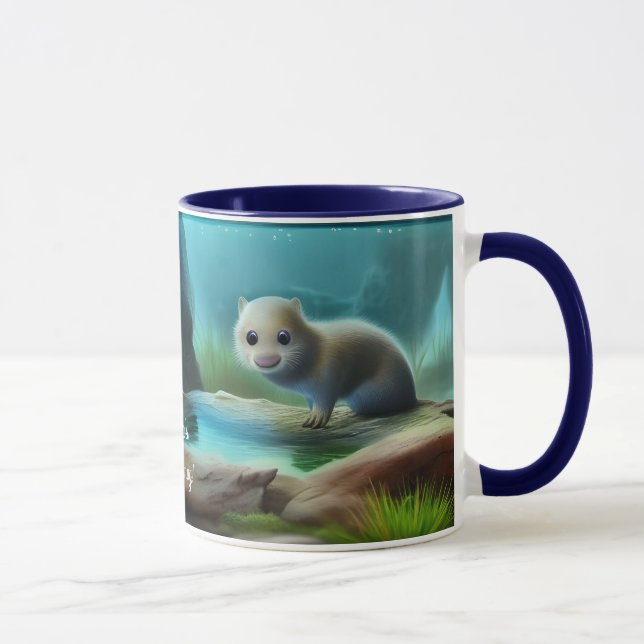 Taza Nube de nutria en estanque - personalizable (Derecha)
