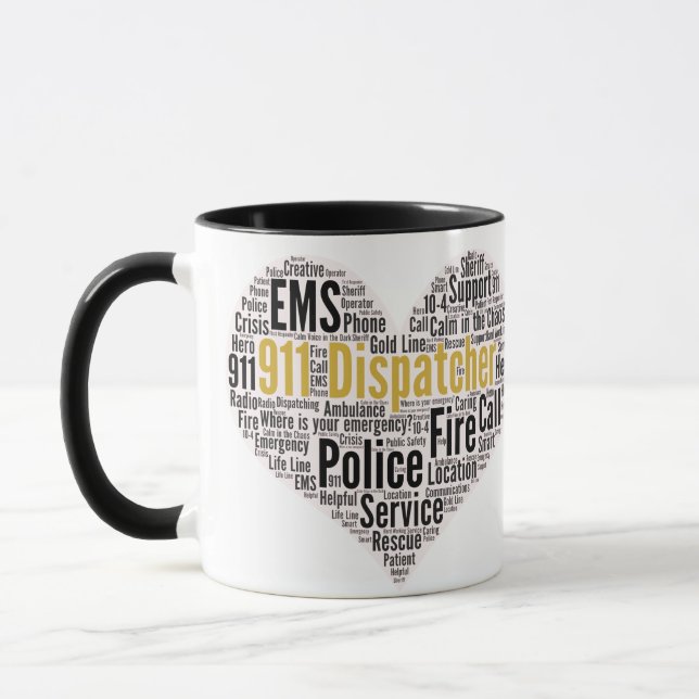 Taza Nube de Word de Dispatcher 911 (Izquierda)