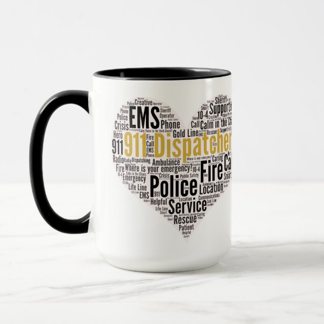 Taza Nube de Word de Dispatcher 911 (Izquierda)