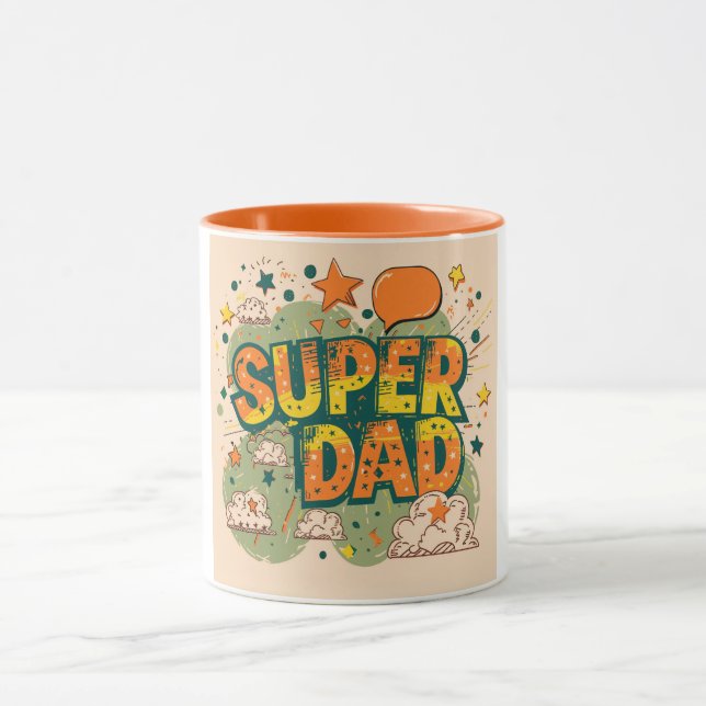 Taza Nube estelar Retro Super Dad (Centro)