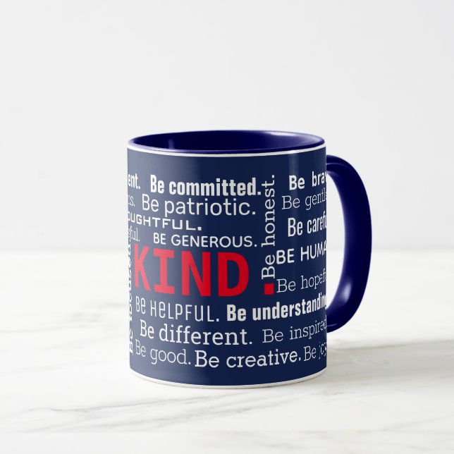 Taza Nube inspiradora de palabras en azul marino (Anverso derecho)