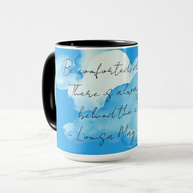 Taza "Nubes" con Louisa May Alcott citan café (Anverso izquierdo)