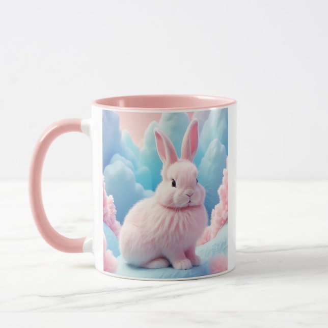 Taza Nubes de algodón de conejo rosado (Izquierda)