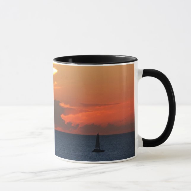 Taza Nubes de atardecer y navegación marítima (Derecha)
