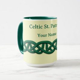 Taza Nudo celta sin fin verde oscuro sin costuras
