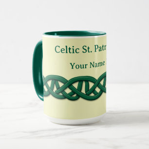 Taza Nudo celta sin fin verde oscuro sin costuras