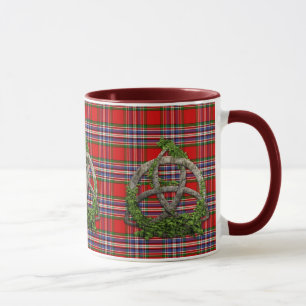 Taza Nudo de la trinidad y tartán célticos de