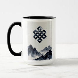Taza Nudo sin fin budista Zen pacífico Montañas brumosa