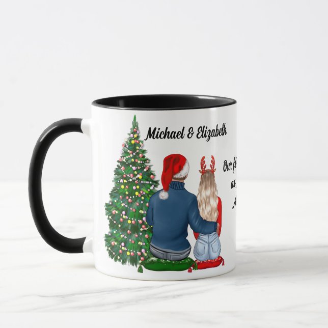 Taza Nuestra Primera Navidad Como Pareja Casada De Café (Izquierda)