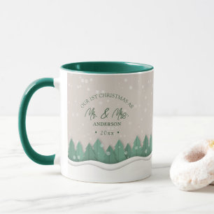 Taza Nuestra Primera Navidad Como Señor y Señora Paper
