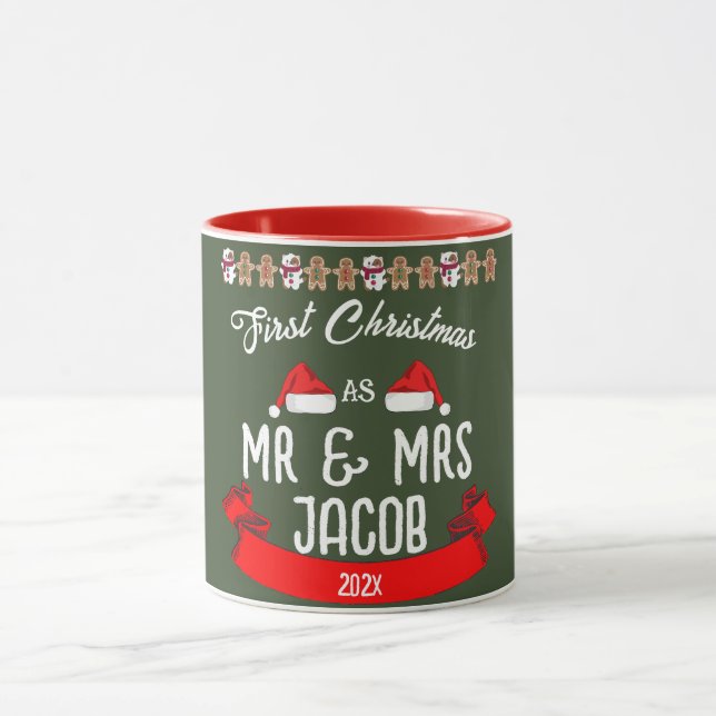 Taza Nuestra primera Navidad como Sr. y Sra. Newlyw (Centro)