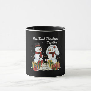 Taza Nuestra primera Navidad juntos Muñeco de nieve r
