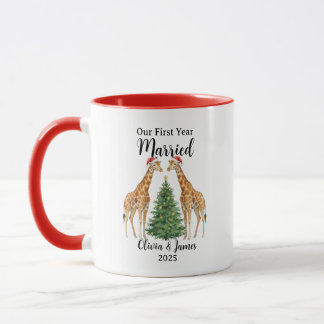 Taza Nuestro Primer Año Casados Ganso Navidad Personali