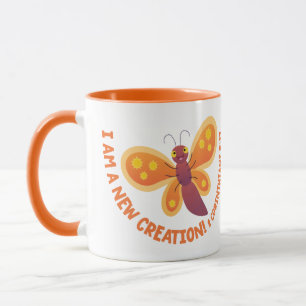 Taza Nueva creación mariposa linda dibujo bíblico versí