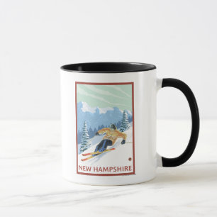 Taza Nueva escena del esquiador de HampshireDownhill