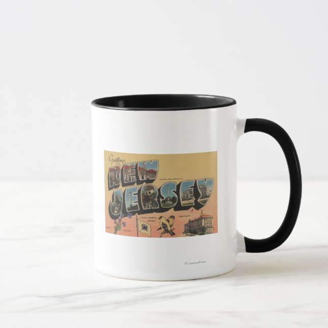 Taza Nueva Jersey (Capital Estatal/Flor/Ave) (Derecha)