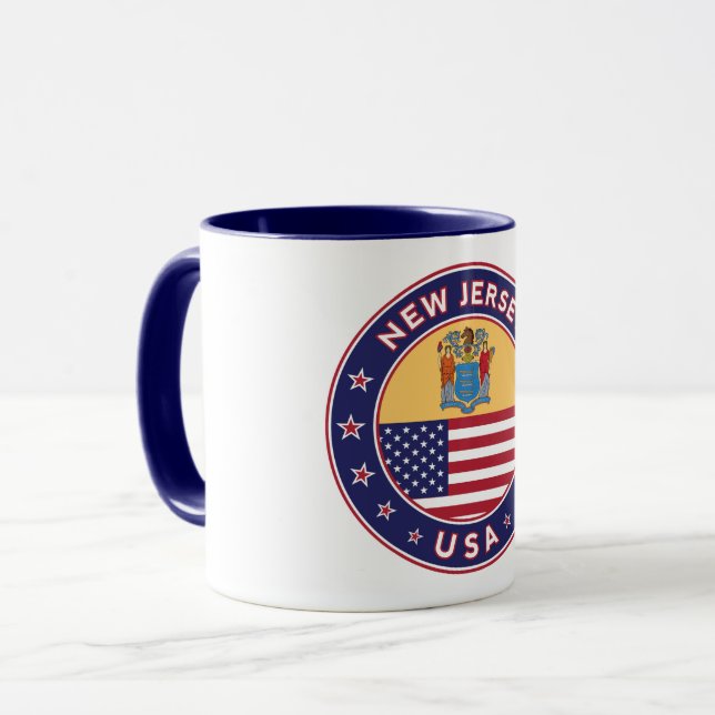 Taza Nueva Jersey, pegatina de Nueva Jersey, estuche de (Anverso izquierdo)