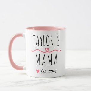 Taza Nueva Mamá con Nombre Personalizado, Título y Año