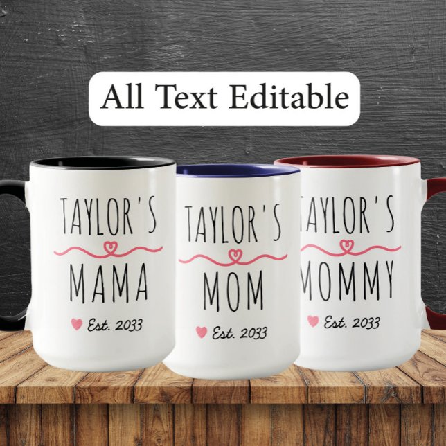 Taza Nueva Mamá con Nombre Personalizado, Título y Año  (Subido por el creador)