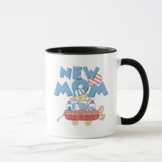 Taza Nueva mamá es camisetas y regalos de un muchacho (Derecha)