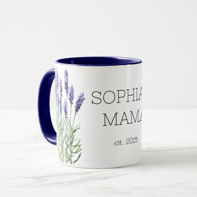 Taza Nueva Mama, lavanda (Anverso izquierdo)