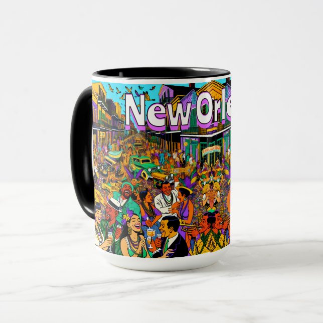 Taza Nueva Orleans, Louisiana divirtiéndose (Anverso izquierdo)