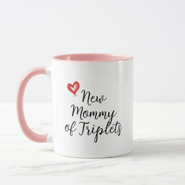 Taza Nueva y divertida mamá de Triplets Gift, Baby Show (Izquierda)