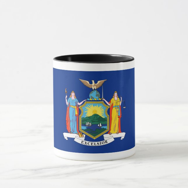 Taza Nueva York: El Estado Imperio, casa de bandera gra (Centro)