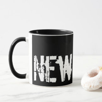 Taza Nueva York - Estilo Urbano Negro Y Blanco