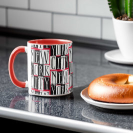 Taza Nueva York Manhattan Black, Red, White Decon