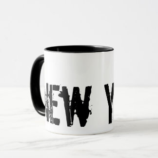 Taza Nueva York - Mug Blanco Y Negro De Estilo Urbano