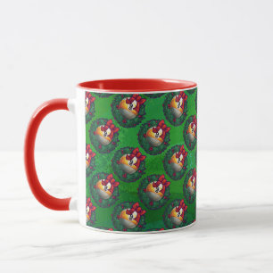 Taza Nueve bolas en el patrón de la corona en verde