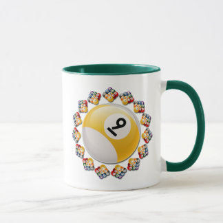 TAZA NUEVE ESTANTES DE LA BOLA Y BOLAS 9