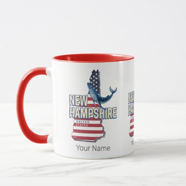 Taza Nuevo Hampshire Estados Unidos Mapa del Estado Ret (Izquierda)