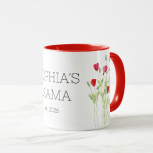 Taza Nuevo mamá mug, rojos amapolas