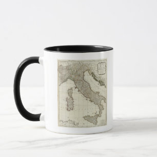 Taza Nuevo mapa de Italia con las islas de Sicilia