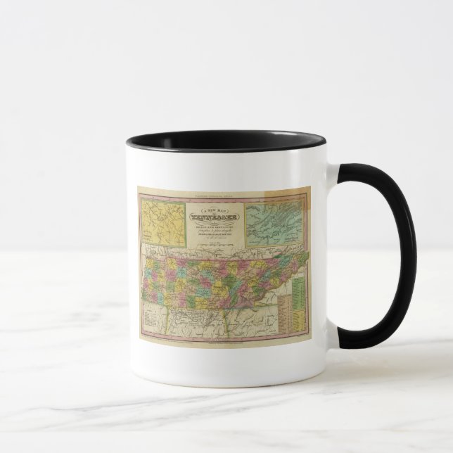 Taza Nuevo Mapa De Tennessee 2 (Derecha)