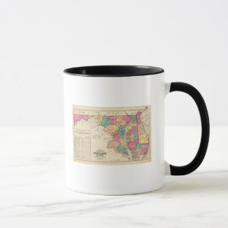 Taza Nuevo mapa del ferrocarril de los estados de Maryl