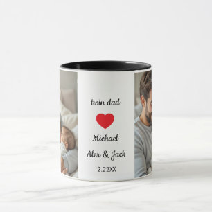 Taza Nuevo padre de gemelos foto y texto personalizados