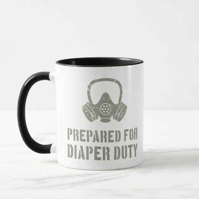 Taza Nuevo Padre Preparado Para Diaper Duty Funny (Izquierda)