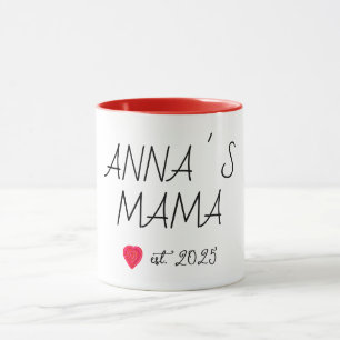 Taza Nuevo tazón de mamá, corazón rojo