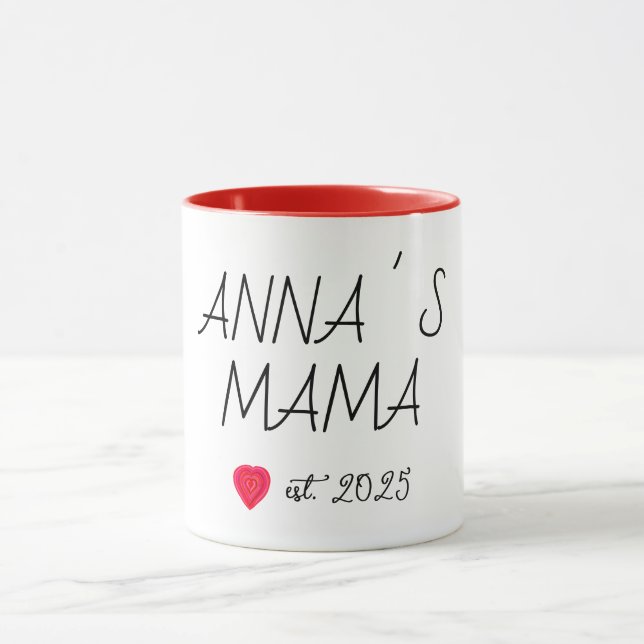 Taza Nuevo tazón de mamá, corazón rojo (Centro)
